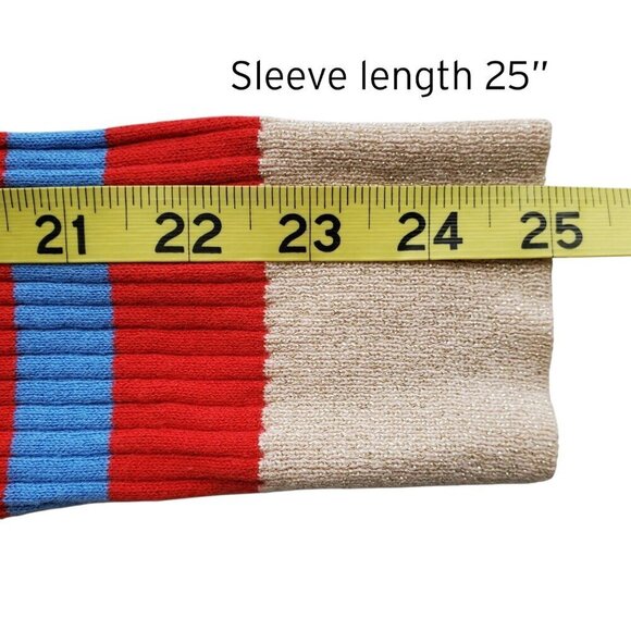 English Factory Multicolor Stretchy Crew Neck BodyCon Striped Sweater Size L - Picture 12 of 13